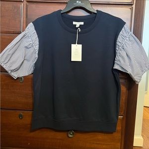 Smocked Sleeve Sweatshirt Size Large NEW